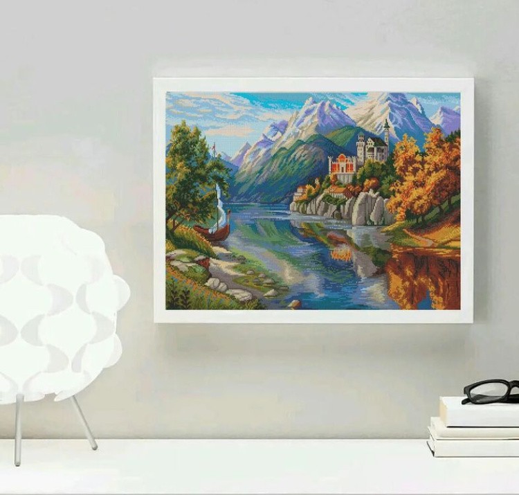 Алмазная вышивка «Замок в горах» — картинка 3