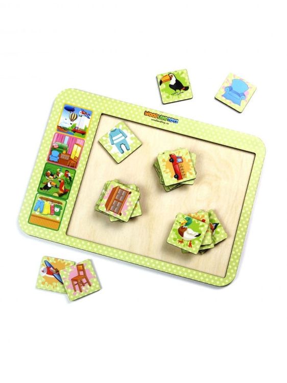 Развивающее пособие из дерева. Досочки «Ассоциации-2» — картинка 4