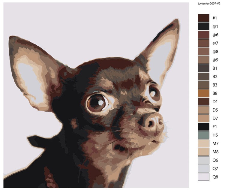 Картина по номерам «Собаки: Той терьер 40x40» — картинка 2