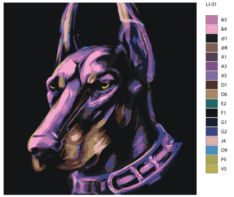 Картина по номерам «Суровый доберман» — картинка 2