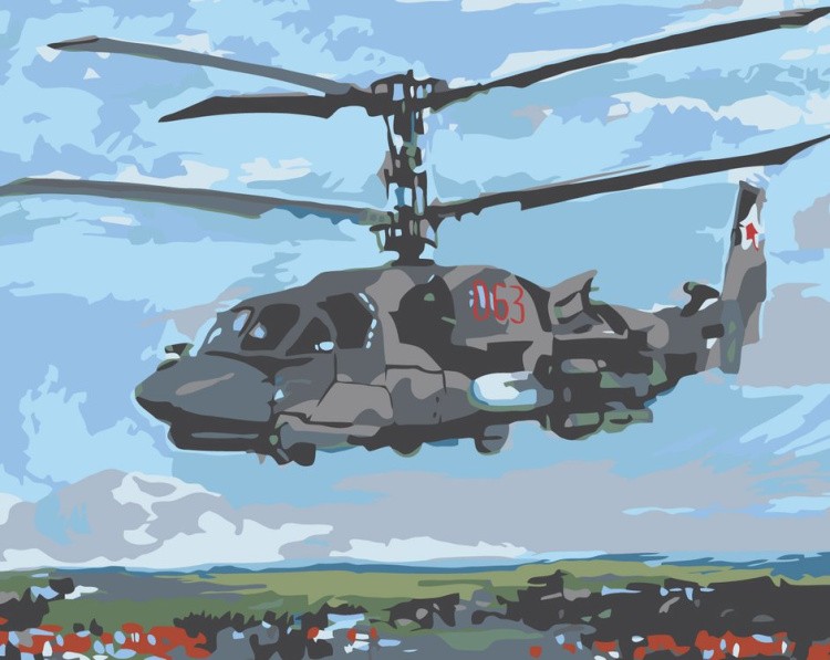 Картина по номерам «Военный вертолет»