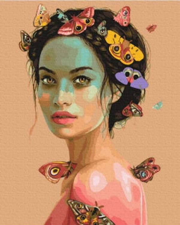 Картина по номерам «Окрыленная бабочками»
