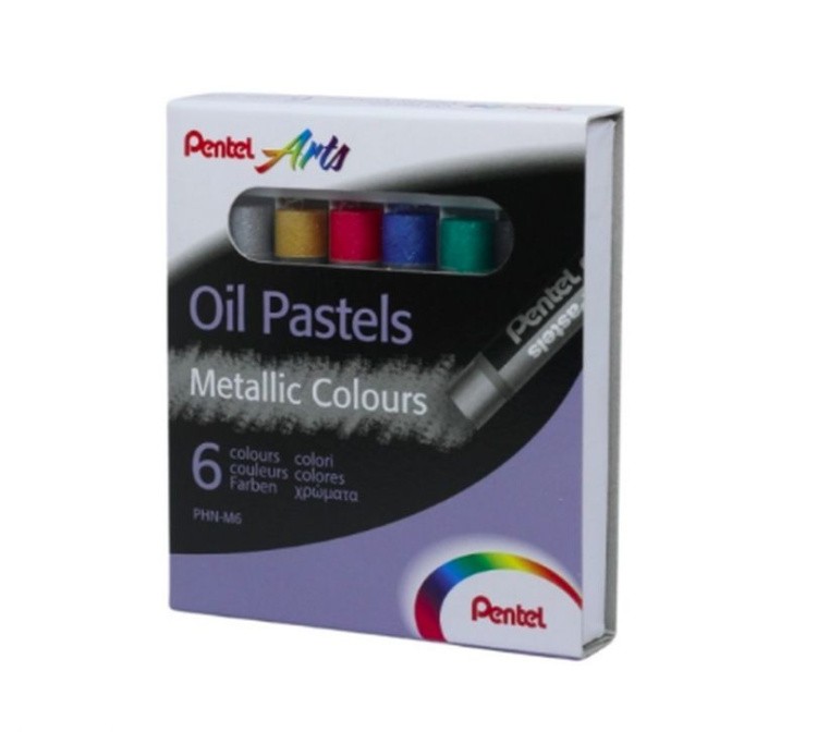 Пастель масляная, металлик, 6 цв., Pentel — картинка 6