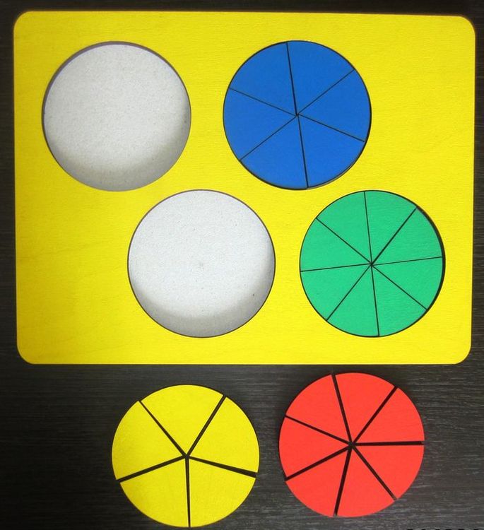 Развивающее пособие из дерева «Дроби» (2 уровень) — картинка 2