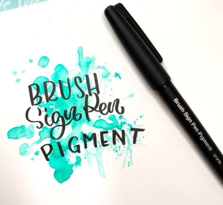 Фломастер-кисть Brush Sign Pen Pigment,1,1 - 2,2 мм, цвет: серый, Pentel — картинка 5