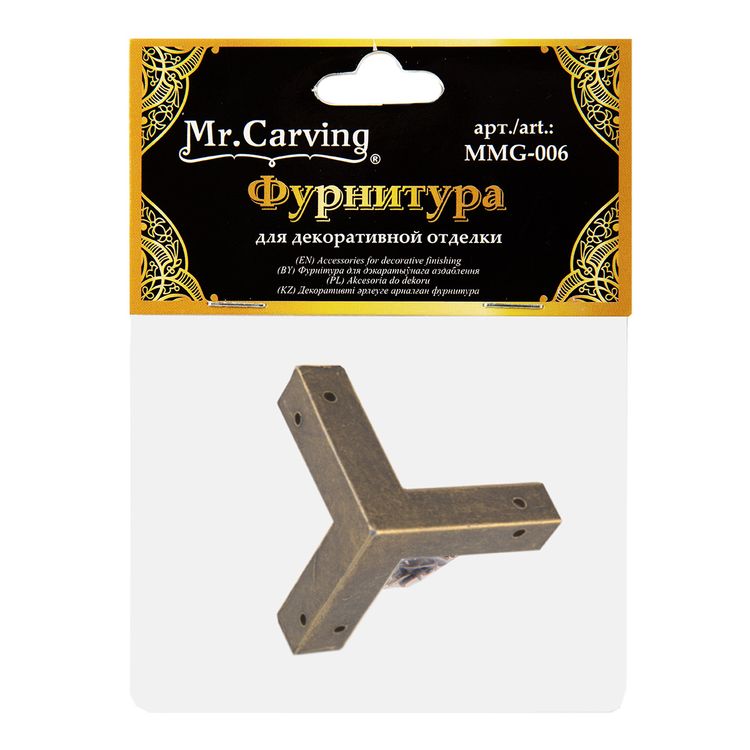 Фурнитура для шкатулок «Уголок», 2,9х2,9 см, 5 упаковок по 4 шт., цвет: бронза, Mr. Carving — картинка 2