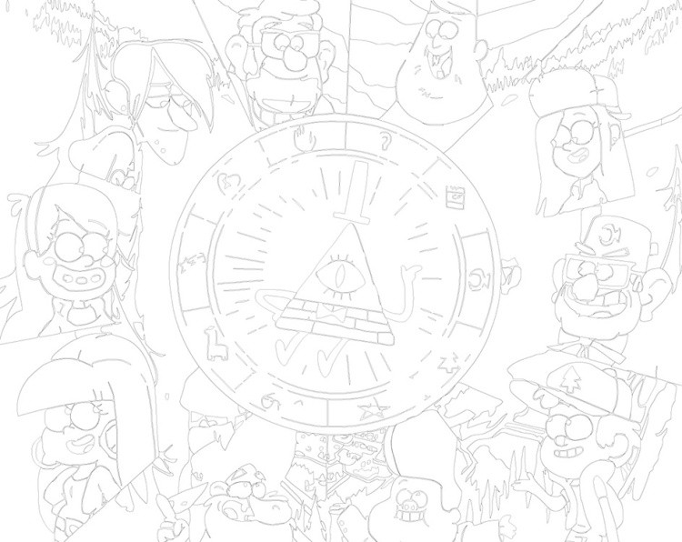 Картина по номерам «Гравити Фолз Фолс: Персонажи арт 40x50» — картинка 3