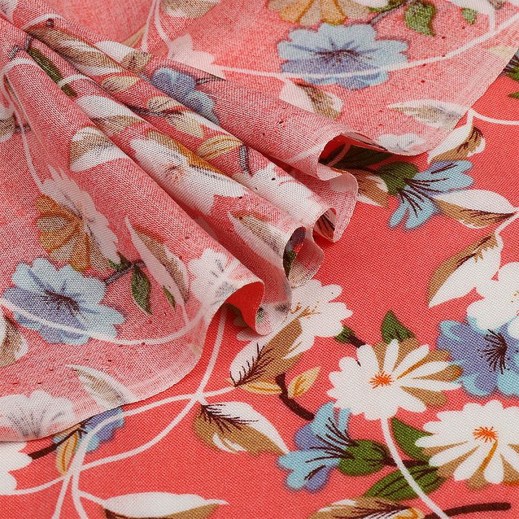 Ткань Штапель с рисунком, 5 м, ширина 145 см, 110 г/м2, цвет: с3 персиковый, TBY — картинка 5