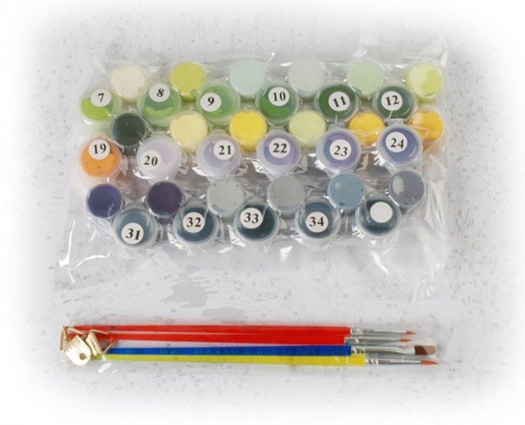 Картина по номерам «Кот и крокусы» — картинка 3