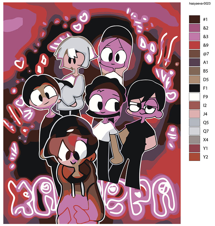 Картина по номерам «Твич стримеры Хазяева: Сквад арт» — картинка 2