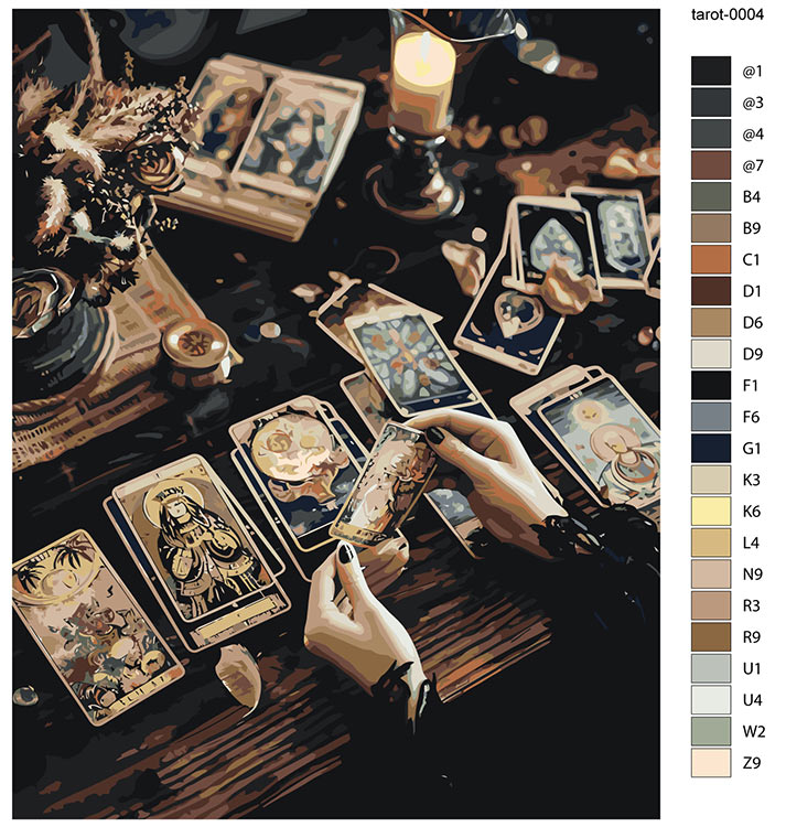 Картина по номерам «Карты таро и девушка, мистика гадание» — картинка 2