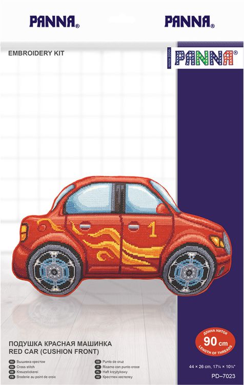 Набор для вышивания «Подушка. Красная машинка» — картинка 2