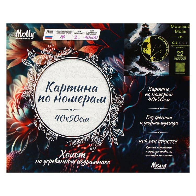 Картина по номерам со светящейся краской «Морской маяк» — картинка 10