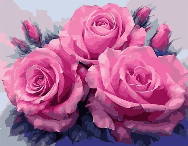 Картина по номерам «Три розы»