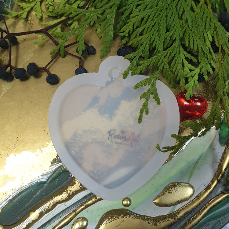 Молд силиконовый Новогодняя игрушка Сердце, ResinArt — картинка 2