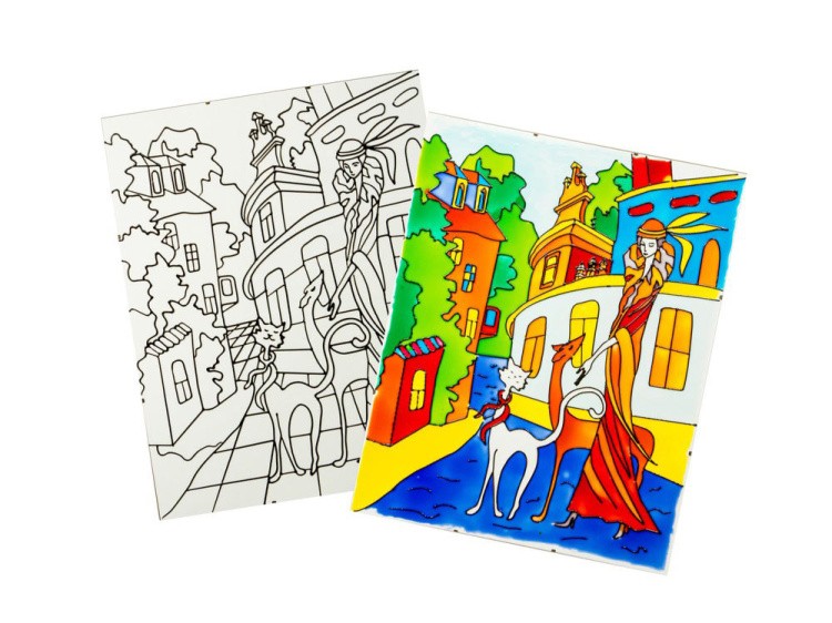 Витраж-раскраска «Прогулка» — картинка 3