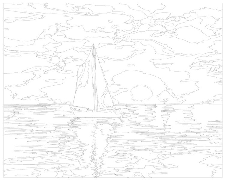 Картина по номерам «Море: Лодка на закате» — картинка 3