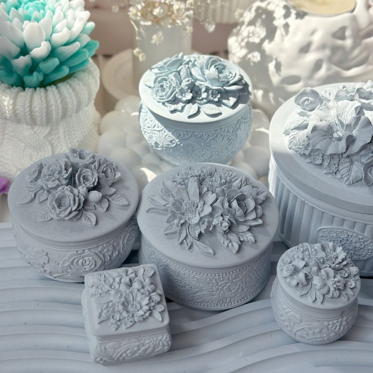 Силиконовый молд - Контейнер/банка для свечей с крышкой №3, d 10 см, 1 шт. — картинка 3