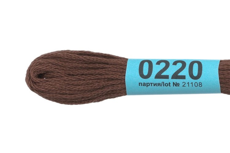 Нитки для вышивания Gamma мулине, 24 шт. по 8 м, цвет: 0220 темно-коричневый