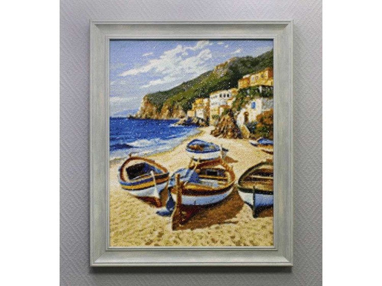 Алмазная вышивка «Рыбацкие лодки» — картинка 3