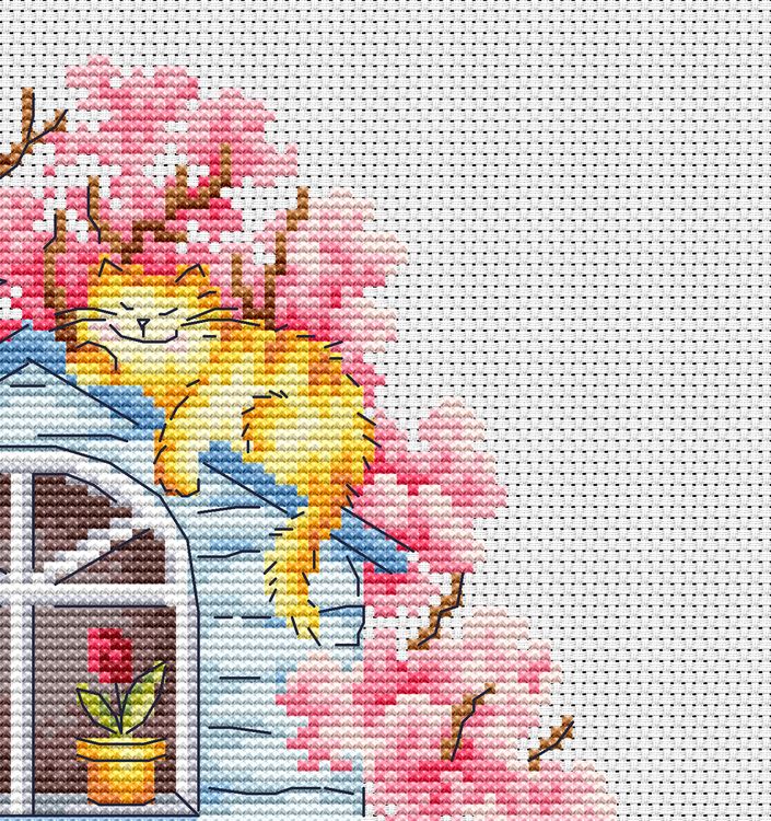 Набор для вышивания «Кошкин дом. Весна» — картинка 5