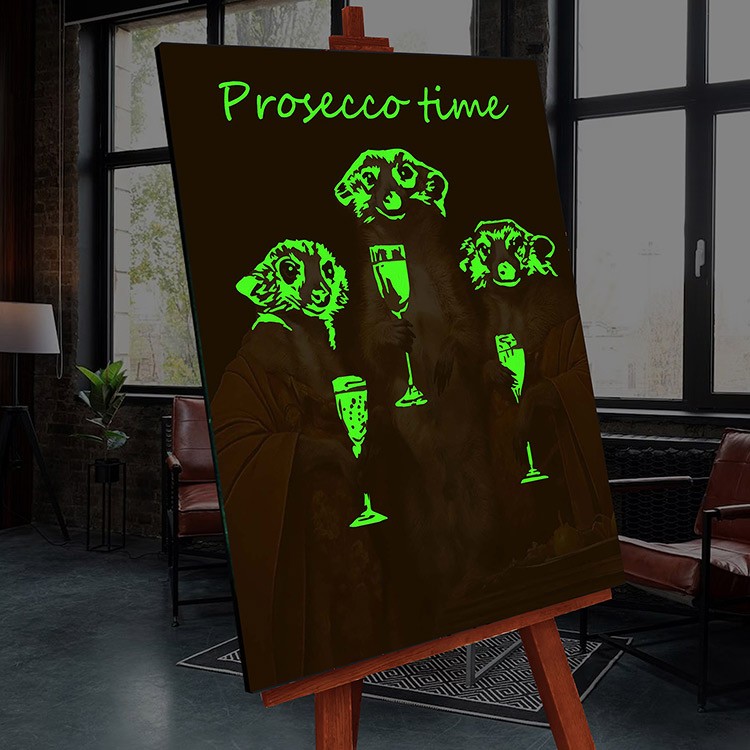 Картина по номерам Черный холст со светящейся краской «Просеко тайм» — картинка 2