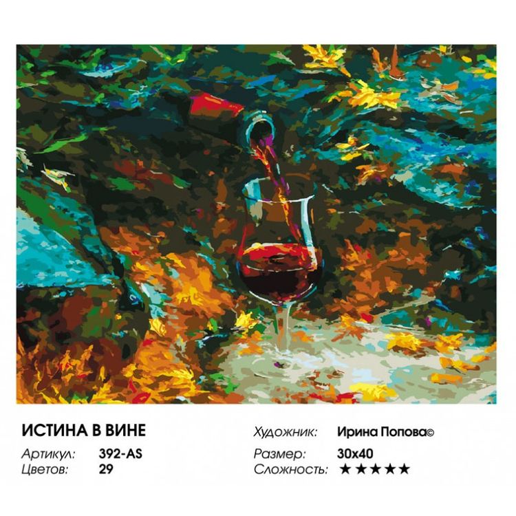 Картина по номерам «Истина в вине» — картинка 2