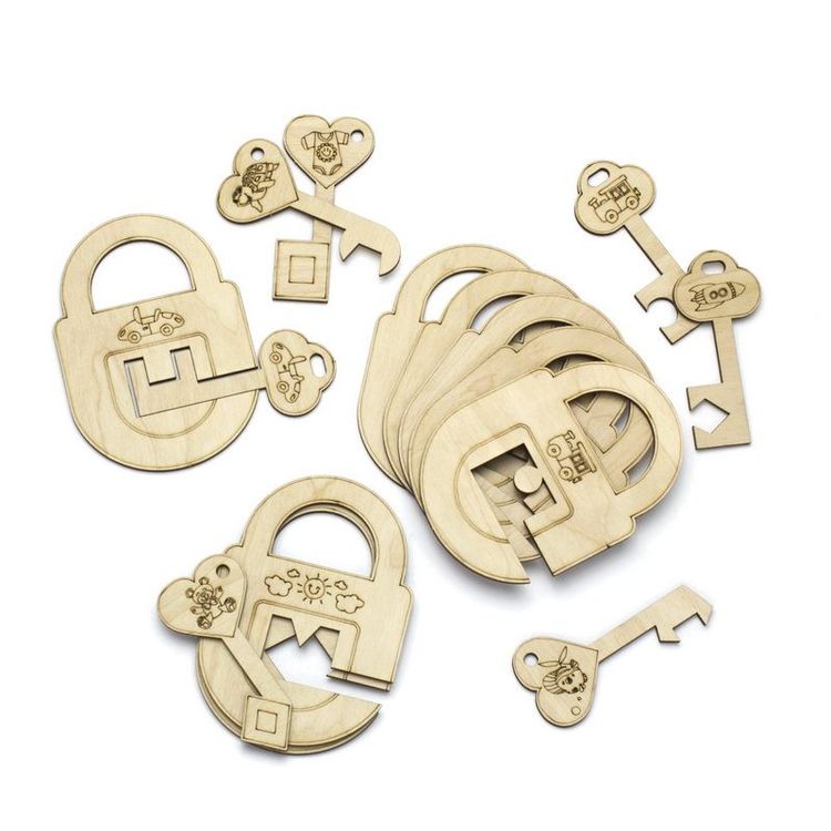 Развивающее пособие из дерева «Замочки и ключики, №4» — картинка 6
