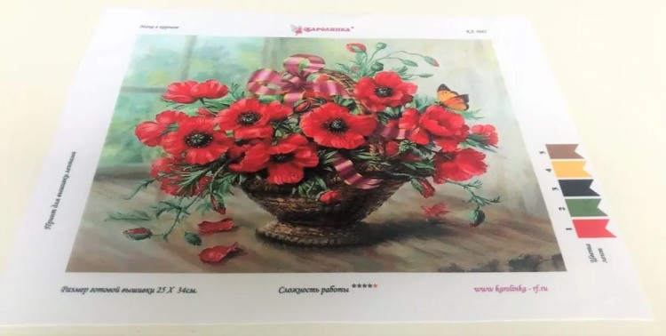 Рисунок на ткани «Маки» — картинка 2