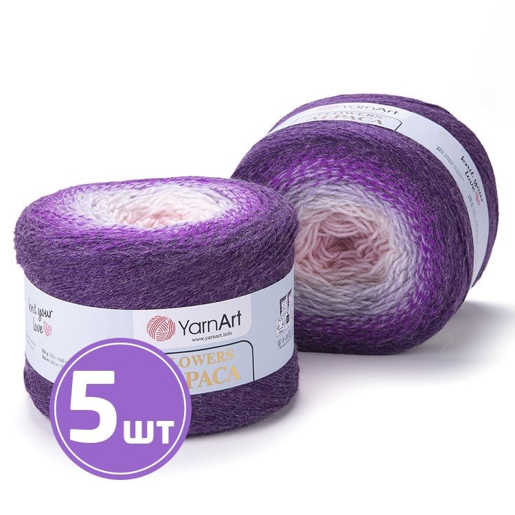 Пряжа YarnArt Flowers Alpaca (427), мультиколор, 5 шт. по 250 г