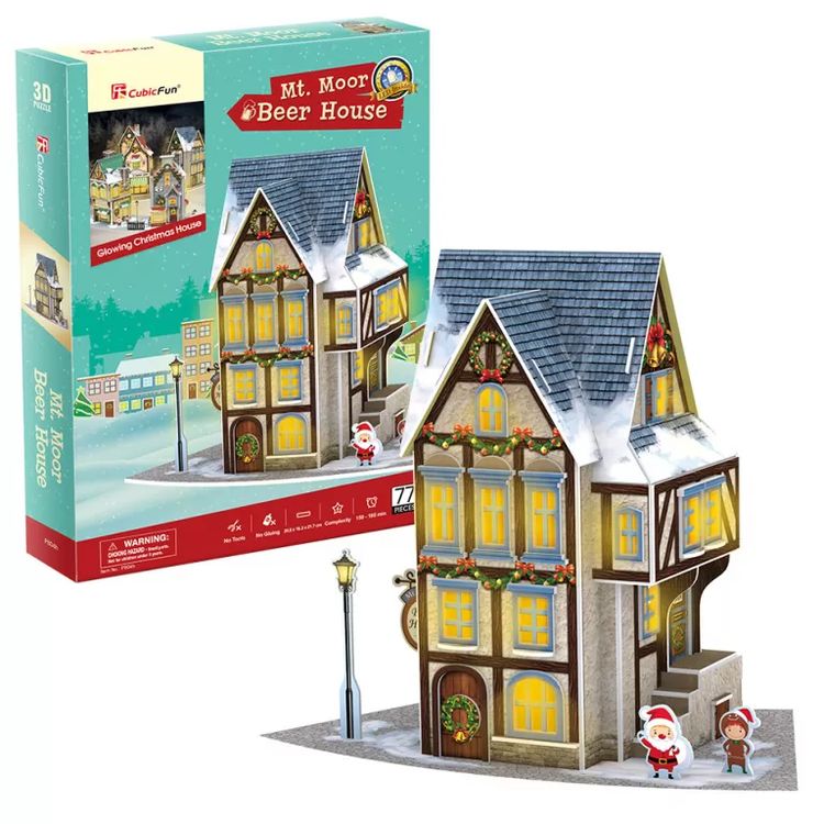 3D-пазл CubicFun «Новогодняя таверна» с LED-подсветкой — картинка 2