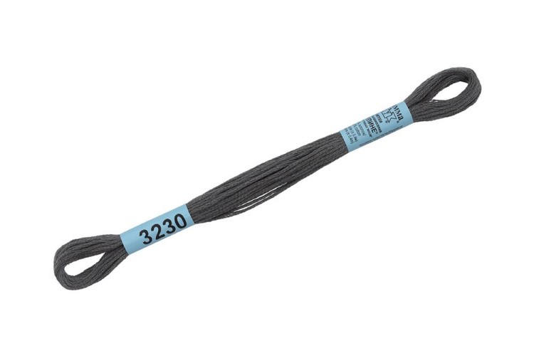 Нитки для вышивания Gamma мулине, 24 шт. по 8 м, цвет: 3230 темно-серый — картинка 2