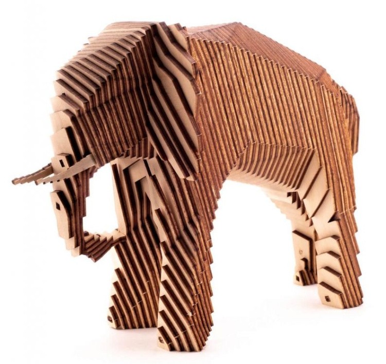 Конструктор из дерева «Большой Слон», UNIWOOD — картинка 2