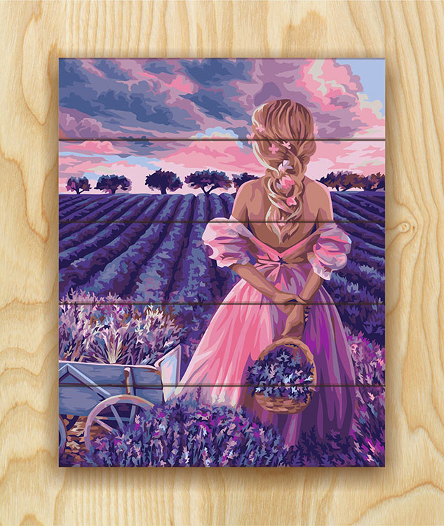 Картина по номерам по дереву Flamingo «Лавандовый рай» — картинка 2