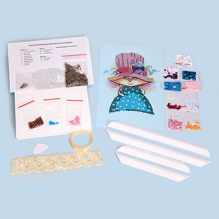 Мозаика из пайеток «Кошка» — картинка 2