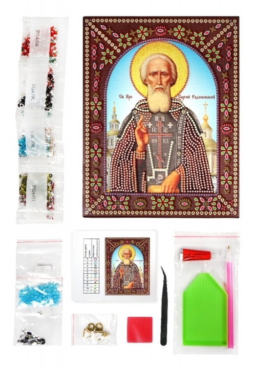 Алмазная вышивка 5D «Святой преподобный Сергий Радонежский» — картинка 2