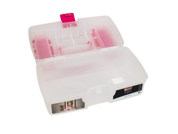 Ящик для хранения мелочей Plastic Republic, цвет: прозрачный, розовый — картинка 2