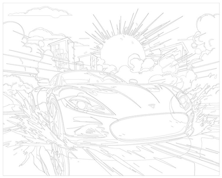 Картина по номерам «Машины: Гонка в стиле комикс» — картинка 3