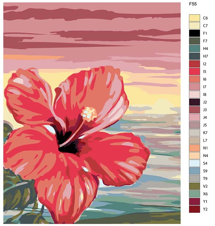 Картина по номерам «Гибискус» — картинка 2