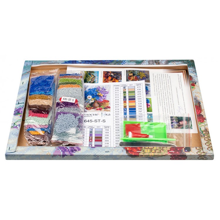 Алмазная вышивка «Васильки и колокольчики» — картинка 3