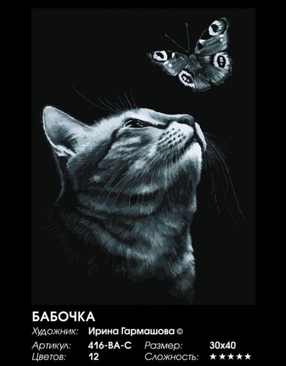 Картина по номерам «Бабочка» — картинка 2