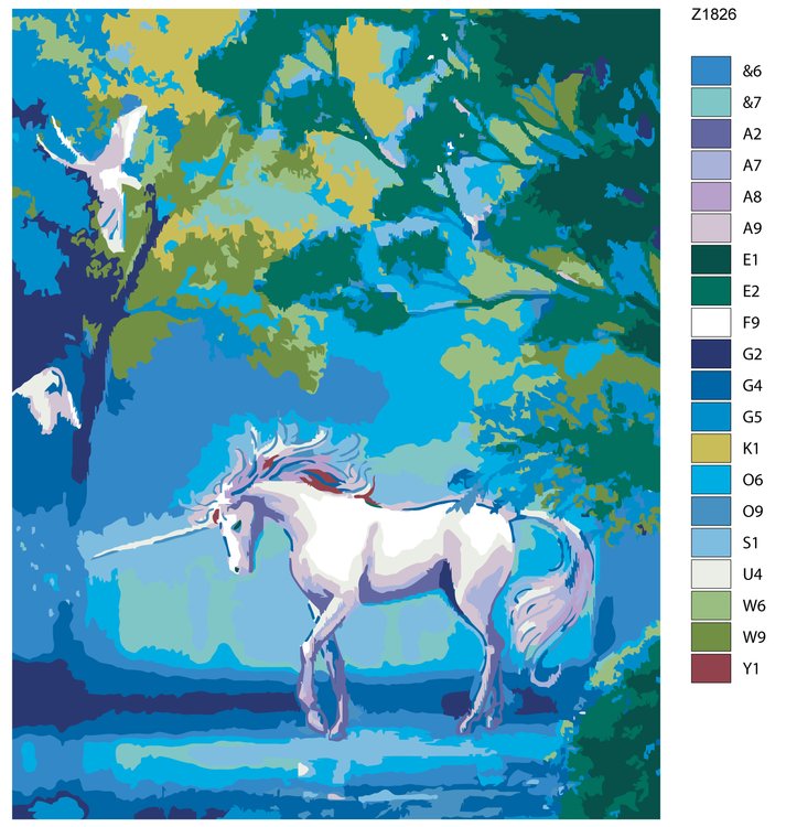 Картина по номерам «Сказочный единорог» — картинка 2