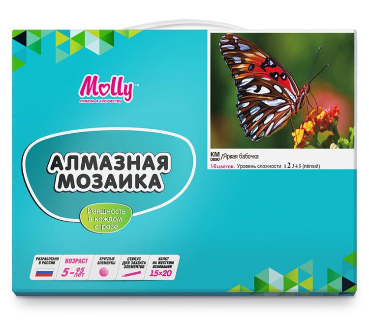 Алмазная вышивка-открытка «Яркая бабочка» — картинка 6