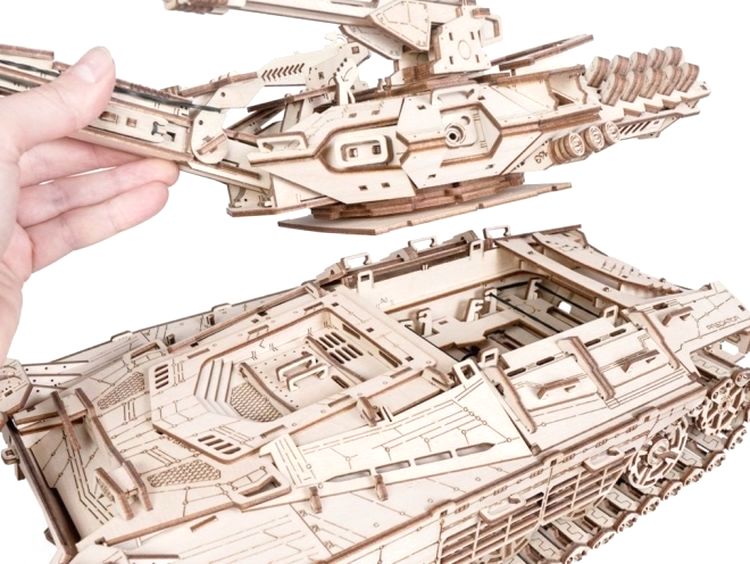 Деревянный конструктор, сборная модель танка Lemmo «Хищник» — картинка 7