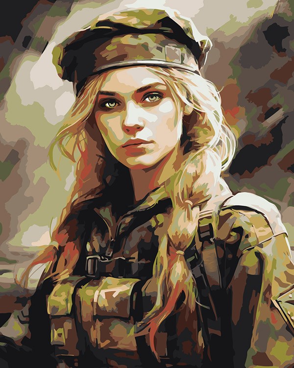 Картина по номерам «Девушка в военной форме»