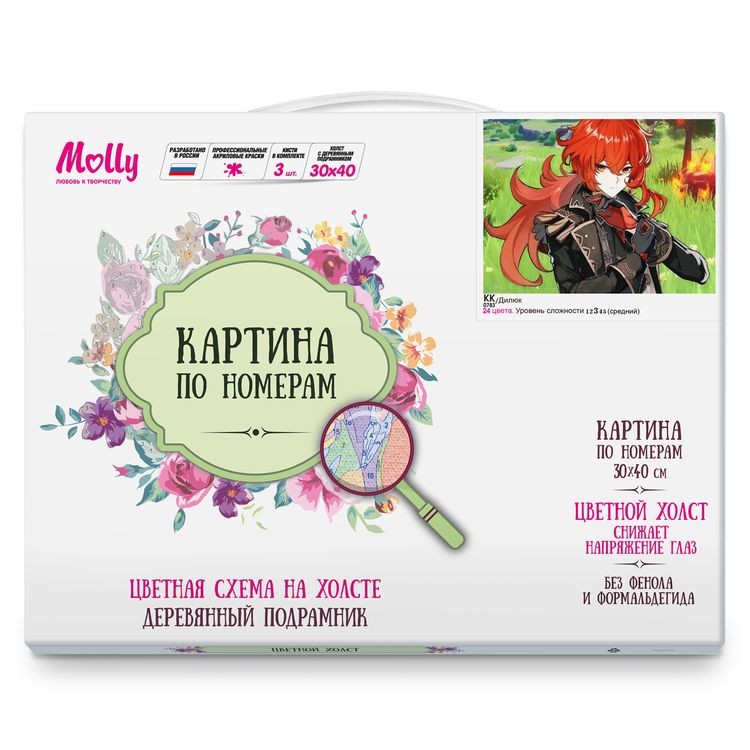 Картина по номерам «Геншин. Дилюк» — картинка 3