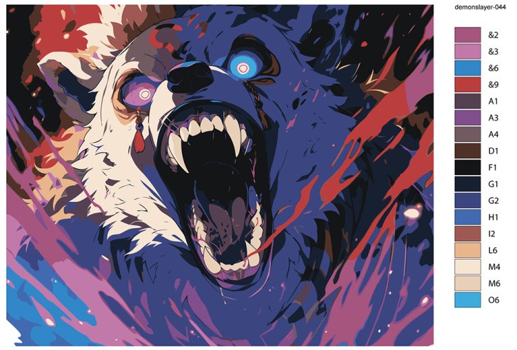 Картина по номерам «Клинок рассекающий демонов: Медведь» — картинка 2