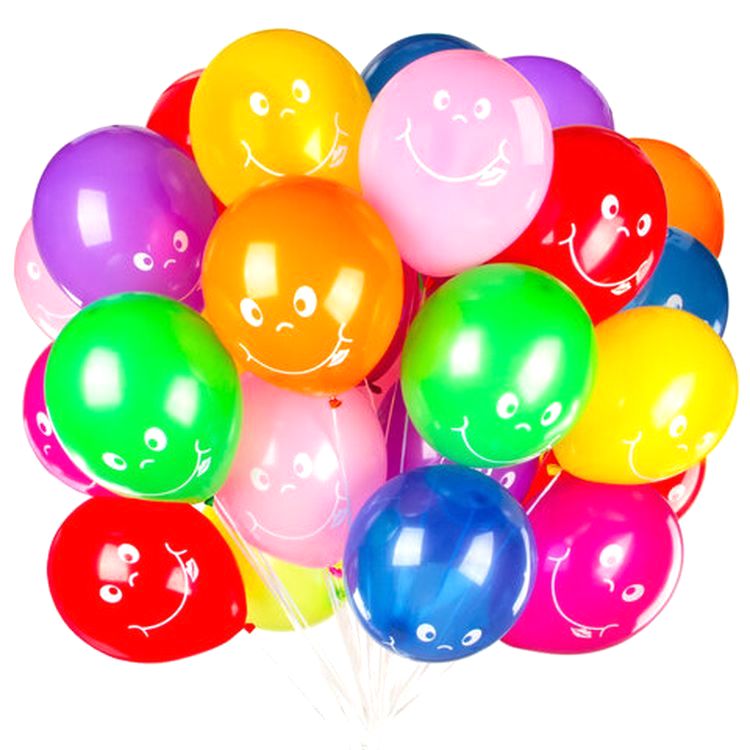 Шары воздушные «Смайл», 12&quot; (30 см), комплект 50 шт., ассорти 10 цветов — картинка 2