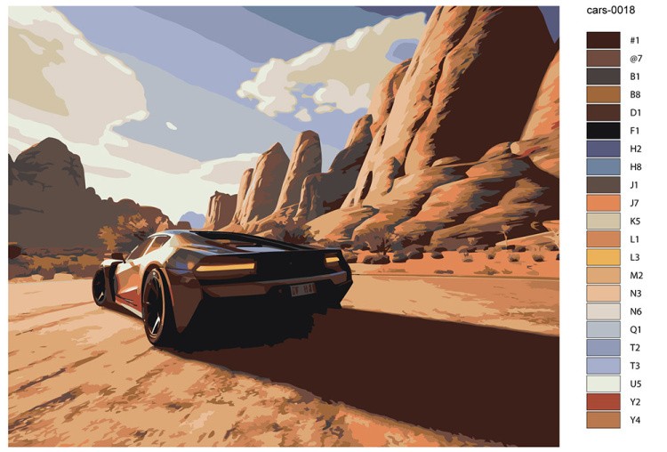 Картина по номерам «Машины: Феррари в каньоне» — картинка 2