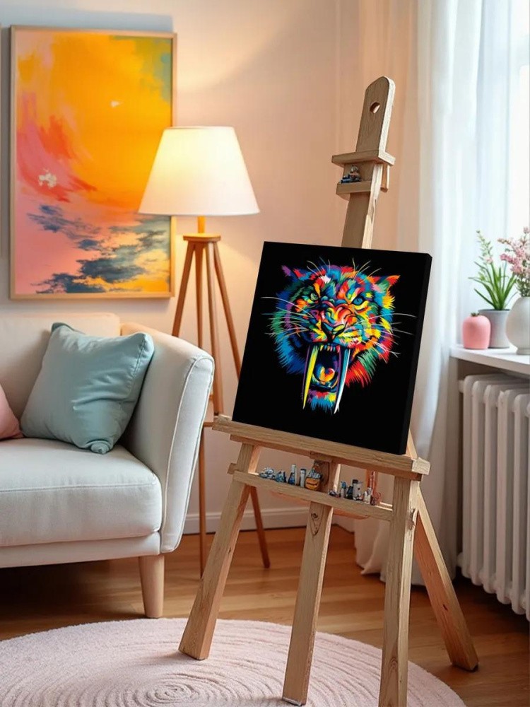 Картина по номерам «Радужный саблезубый тигр» — картинка 10